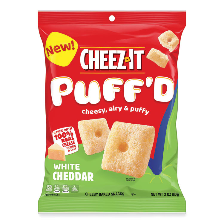 Cheez-It® Puff'd Crackers, White Cheddar, 3 oz Bag, 6/Carton (KEB00024) Case of 6