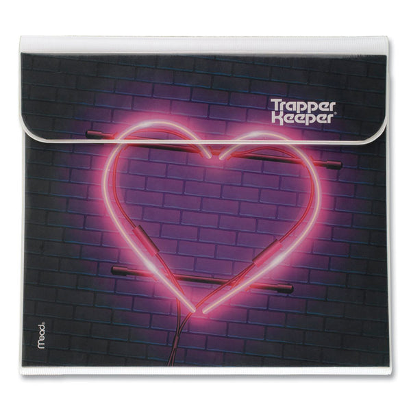 Mead® Trapper Keeper 3-Ring Pocket Binder, 1" Capacity, 11.25 x 12.19, Neon Heart (MEA260038GECM)