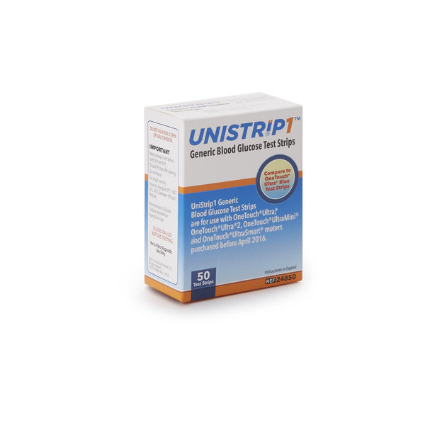 Unistrip™ Blood Glucose Test Strips 50 Strips per Pack (1080455_CS) 1200/CS