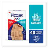 3M Nexcare™ DUO Bandages, Plastic, Assorted Sizes, 40/Pack (MMMDSA40) Pack of 40