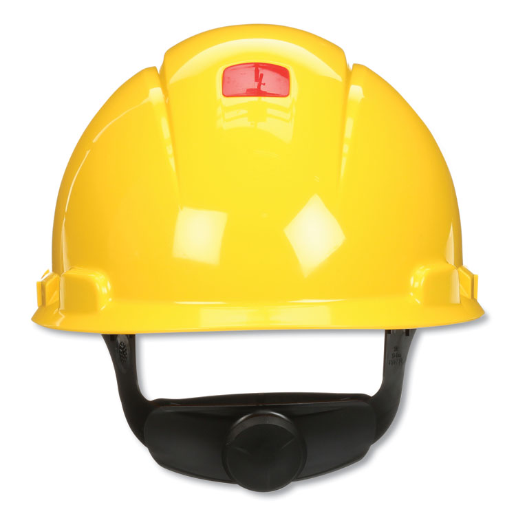 3M™ SecureFit Hard Hat with Uvicator, Four-Point Ratchet Suspension, Yellow (MMMH702SFRUV)