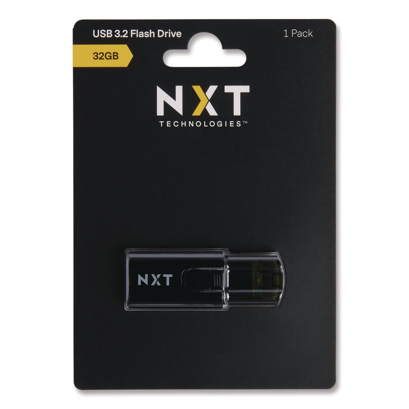 NXT Technologies™ USB 3.2 Type-A Flash Drive, 32 GB, Black (NXT61121) Each