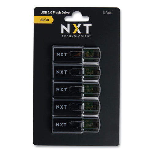 NXT Technologies™ USB 2.0 Type-A Flash Drive, 32 GB, Black, 5/Pack (NXT61129) Each