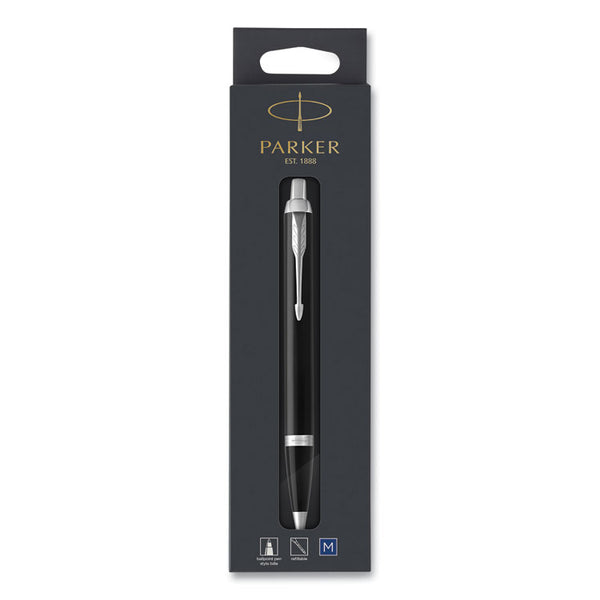 Parker® IM Retractable Medium Tip Ballpoint Pen, 0.7 mm, Blue Ink, Black/Chrome Barrel (PAR1975554)
