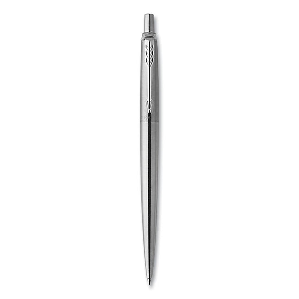 Parker® Jotter Retractable Gel Pen, Medium 0.7 mm, Black Ink, Stainless Steel Barrel (PAR2020671)