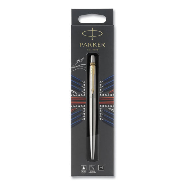 Parker® Jotter Rollerball Pen, Medium Point 0.7 mm, Black Ink, Stainless Steel Barrel (PAR2020672)