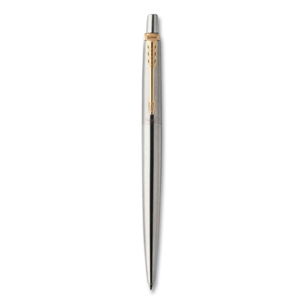 Parker® Jotter Rollerball Pen, Medium Point 0.7 mm, Black Ink, Stainless Steel Barrel (PAR2020672)