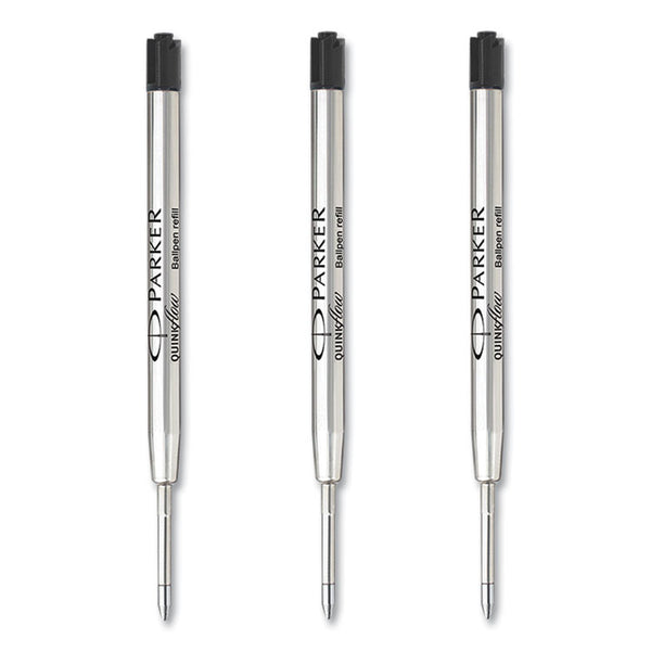 Quinkflow Refill for Parker Ballpoint Pen, Medium Tip, Black Ink, 3/Pack (PAR2119151)