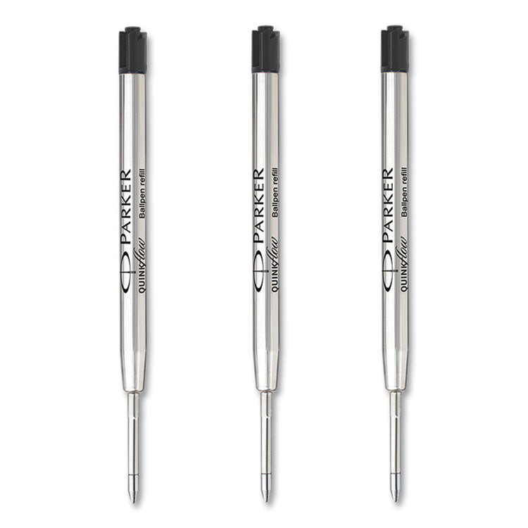 Quinkflow Refill for Parker Ballpoint Pen, Medium Tip, Black Ink, 3/Pack (PAR2119151)