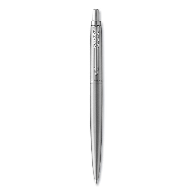 Parker® Jotter XL Retractable Ballpoint Pen, Medium Point, Blue Ink, Stainless Steel Barrel (PAR2122760) Each
