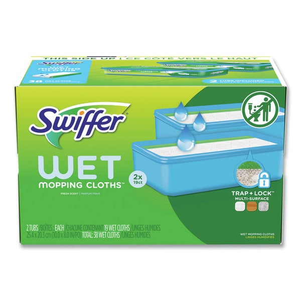 Swiffer® Sweeper TRAP + LOCK Wet Mop Cloth, 8 x 10, White, Open Window Scent, 38/Pack (PGC00742)
