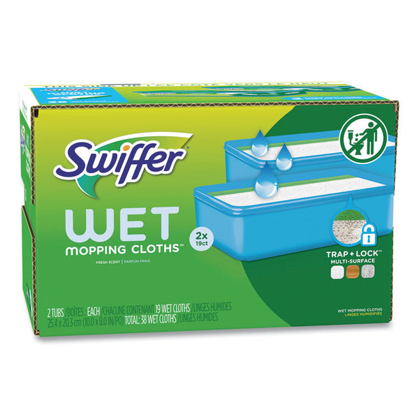 Swiffer® Sweeper TRAP + LOCK Wet Mop Cloth, 8 x 10, White, Open Window Scent, 38/Pack (PGC00742)