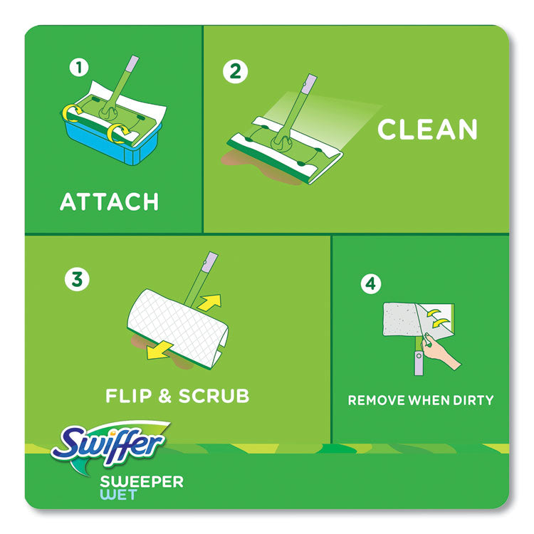 Swiffer® Sweeper TRAP + LOCK Wet Mop Cloth, 8 x 10, White, Open Window Scent, 38/Pack (PGC00742)