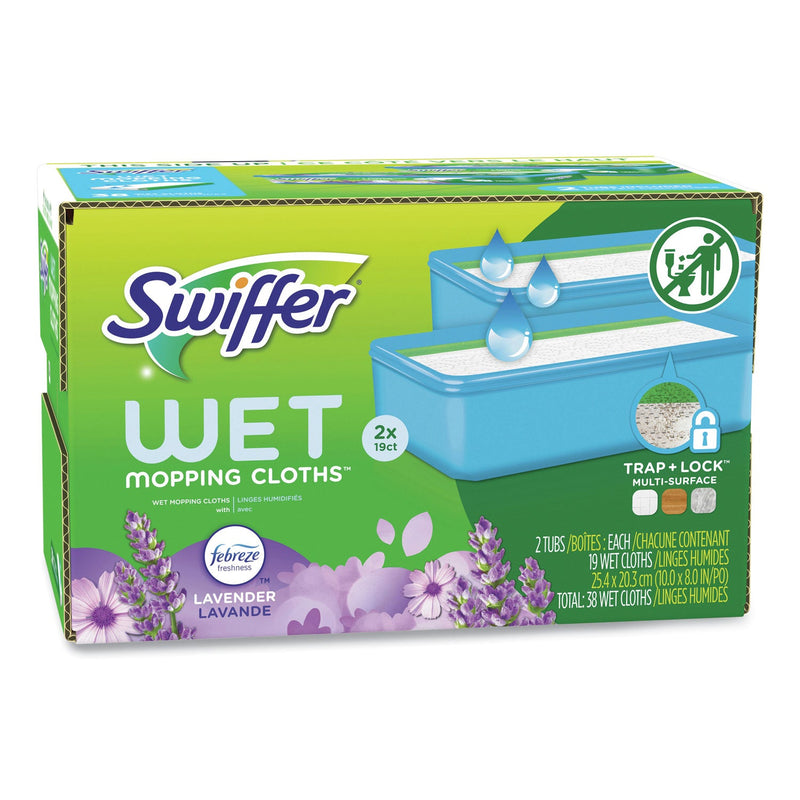 Swiffer® Sweeper TRAP + LOCK Wet Mop Cloth, 8 x 10, White, Lavender Scent, 38/Pack (PGC00743)