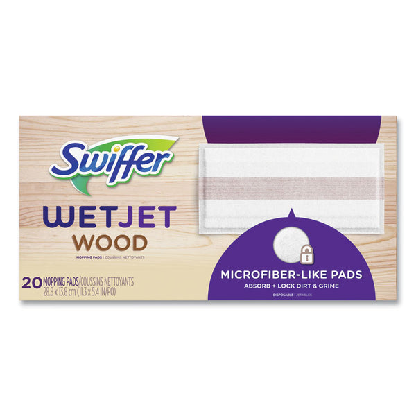 Swiffer® WetJet System Wood Mopping Pad, 5.4 x 11.3, White, 20/Pack (PGC76563)