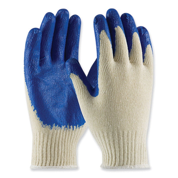 PIP Seamless Knit Cotton/Polyester Gloves, Regular Grade, Medium, Natural/Blue, 12 Pairs (PID39C122M)