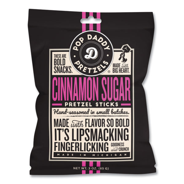 Pop Daddy Cinnamon Sugar Pretzel Sticks, 3 oz Bag, 15/Carton (POY00583) Case of 15