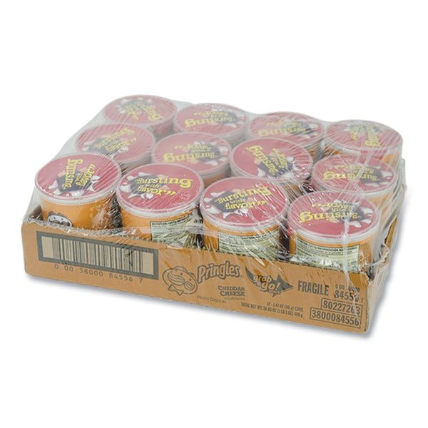 Pringles Grab & Go Cheddar Cheese Crisps, 1.4 oz Can, 12 Carton (PRG84556) Case of 12