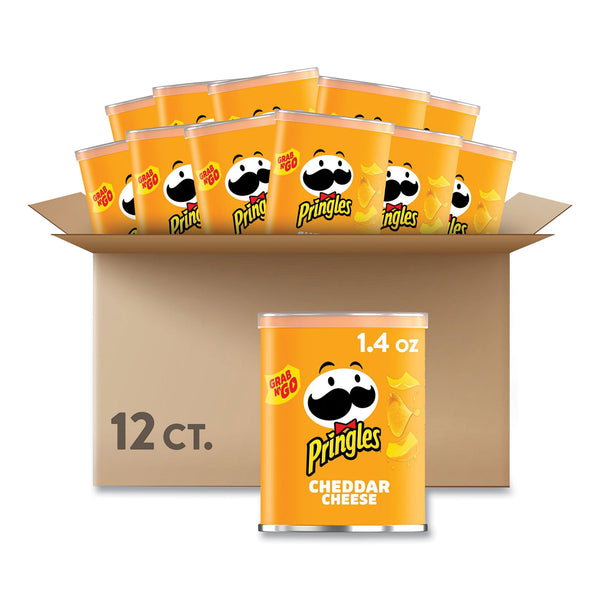 Pringles Grab & Go Cheddar Cheese Crisps, 1.4 oz Can, 12 Carton (PRG84556) Case of 12