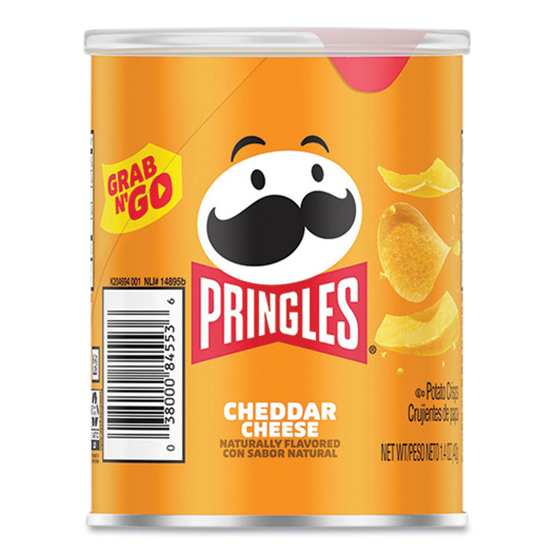 Pringles Grab & Go Cheddar Cheese Crisps, 1.4 oz Can, 12 Carton (PRG84556) Case of 12