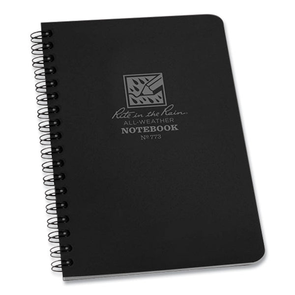 Rite in the Rain® All-Weather Wire-O Notebook, Universal: Narrow Rule and Quadrille Rule, Black Cover, (32) 7 x 4.63 Sheets (RIR773) Each