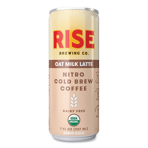 RISE Brewing Co.® Nitro Cold Brew Latte, Oat Milk, 7 oz Can, 12/Carton (RSB00045)