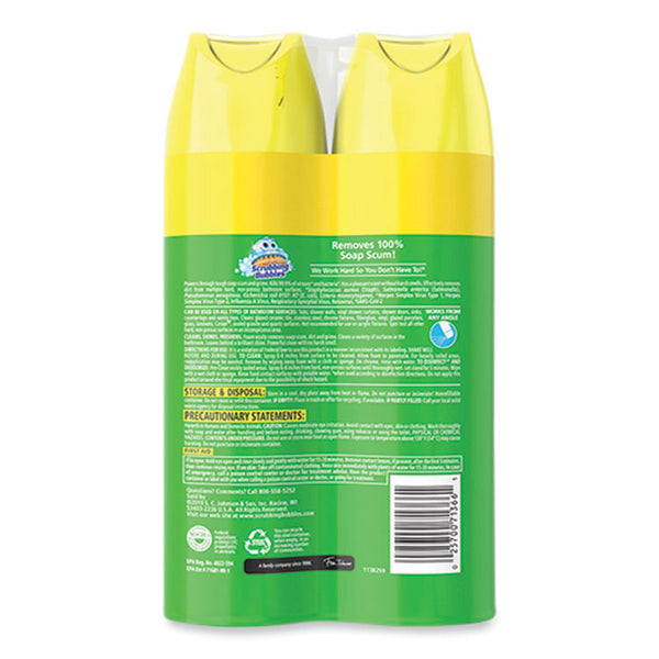 Scrubbing Bubbles® Bathroom Disinfectant Grime Fighter Aerosol, Citrus Scent, 20 oz Aerosol Can, 2/Pack (SJN306381)