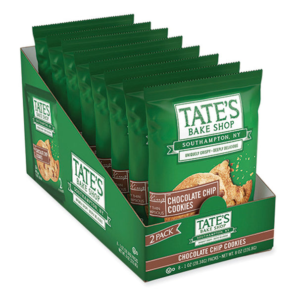 TATE'S BAKE SHOP Chocolate Chip Cookies Snack Packs, 1 oz Pack, 2 Cookies/Pack, 8 Packs/Box, 2 Boxes/Carton (TAE07134) Case of 32