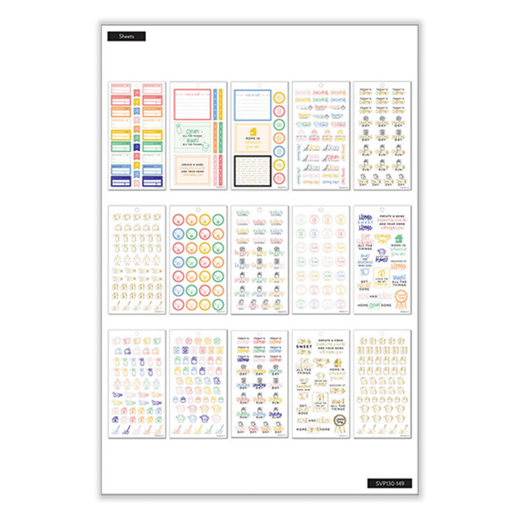 The Happy Planner® Essentials Home Classic Stickers, Productivity Theme, 734 Stickers (THLSVP130149) Each