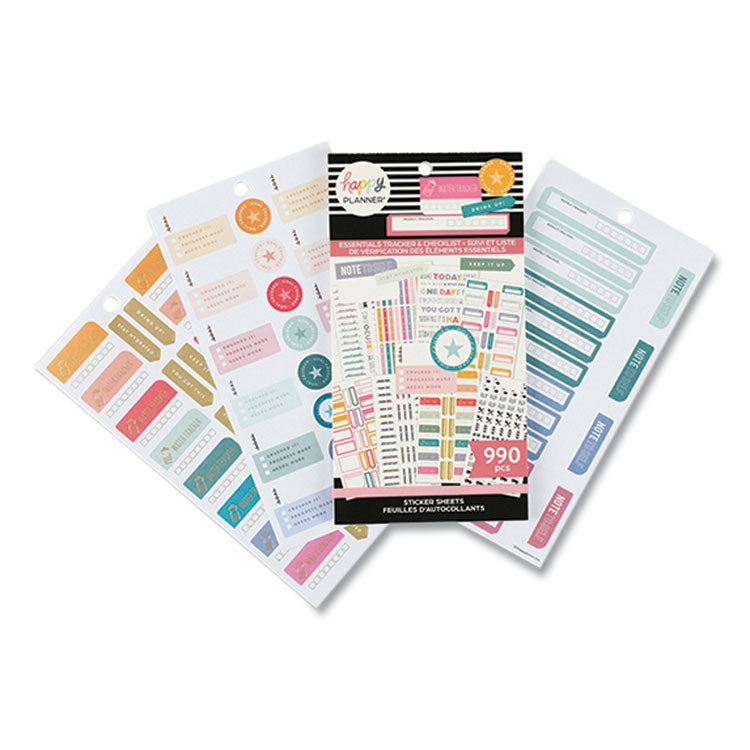 The Happy Planner® Essentials Tracker & Checklist Classic Stickers, Productivity Theme, 990/Pack (THLSVP130151) Each