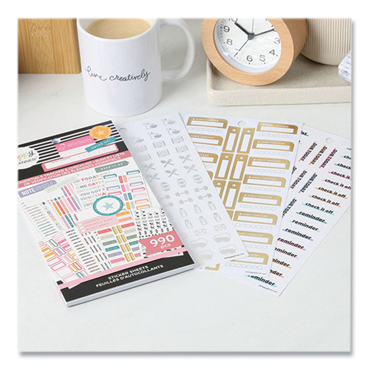 The Happy Planner® Essentials Tracker & Checklist Classic Stickers, Productivity Theme, 990/Pack (THLSVP130151) Each