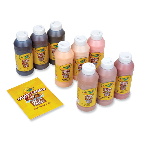 Crayola® Colors of the World Washable Paint, 9 Assorted Colors, 8 oz Bottles, 9/Pack (CYO542314) Pack of 9