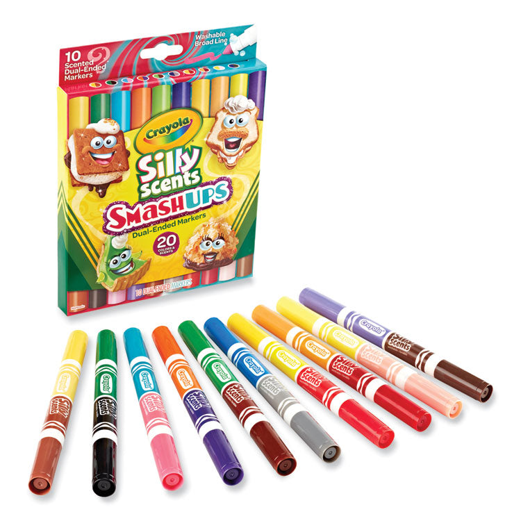 Crayola® Silly Scents Smash Up Dual Ended Markers, Broad Tip, Assorted, 10/Pack (CYO588342)