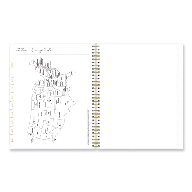 Life Note-It Leah Weekly/Monthly Notes Planner, Floral Artwork, 11 x 8.5, Gray/Pink/White Cover, 12-Month (Jan to Dec): 2025 (BLS139479)