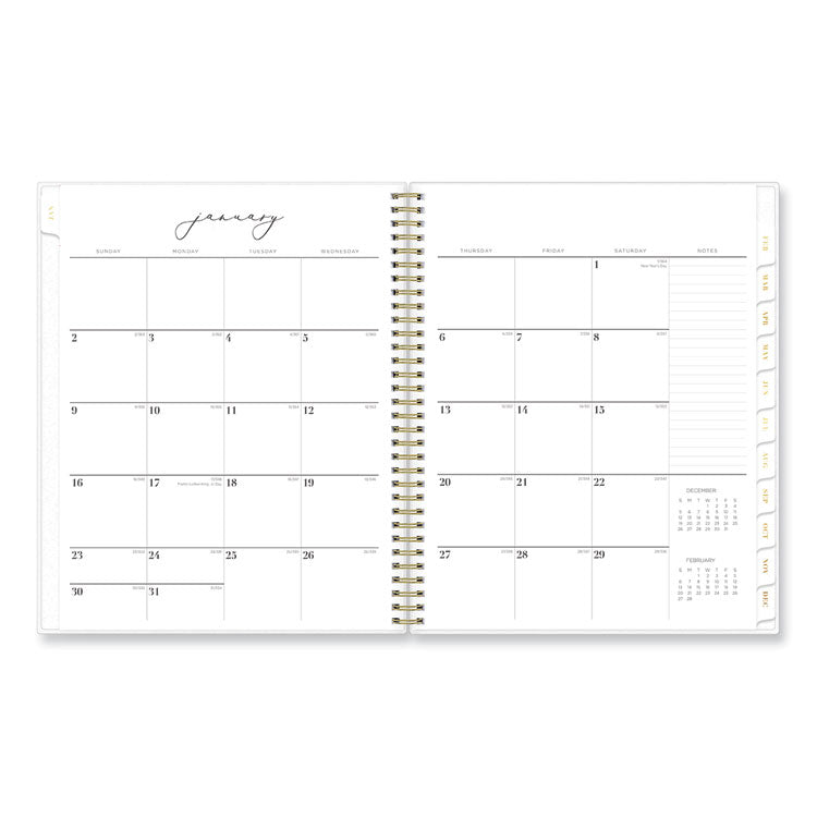 Life Note-It Leah Weekly/Monthly Notes Planner, Floral Artwork, 11 x 8.5, Gray/Pink/White Cover, 12-Month (Jan to Dec): 2025 (BLS139479)