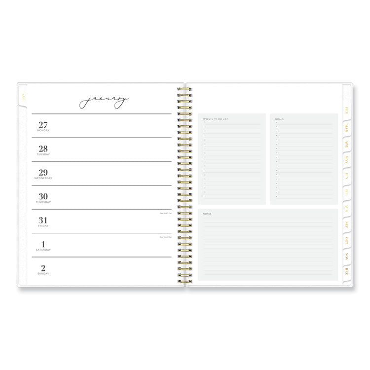 Life Note-It Leah Weekly/Monthly Notes Planner, Floral Artwork, 11 x 8.5, Gray/Pink/White Cover, 12-Month (Jan to Dec): 2025 (BLS139479)