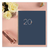 Ashlyn Weekly/Monthly Planner, Floral Artwork, 11 x 8.5, Navy/Multicolor Cover, 12-Month (Jan to Dec): 2025 (BLS143957)