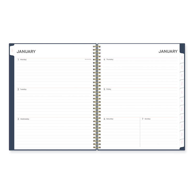 Ashlyn Weekly/Monthly Planner, Floral Artwork, 11 x 8.5, Navy/Multicolor Cover, 12-Month (Jan to Dec): 2025 (BLS143957)