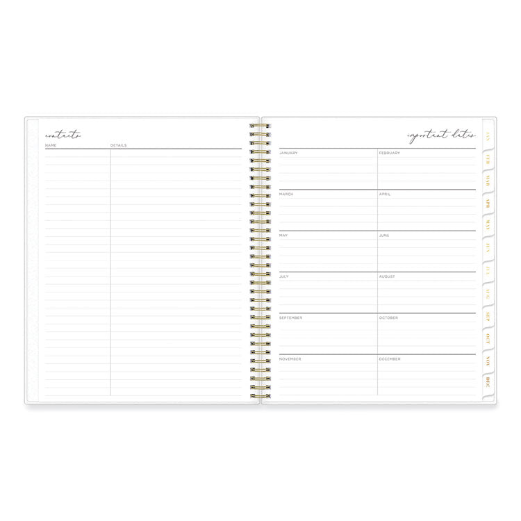 Life Note-It Leah Weekly/Monthly Notes Planner, Floral Artwork, 11 x 8.5, Gray/Pink/White Cover, 12-Month (Jan to Dec): 2025 (BLS139479)