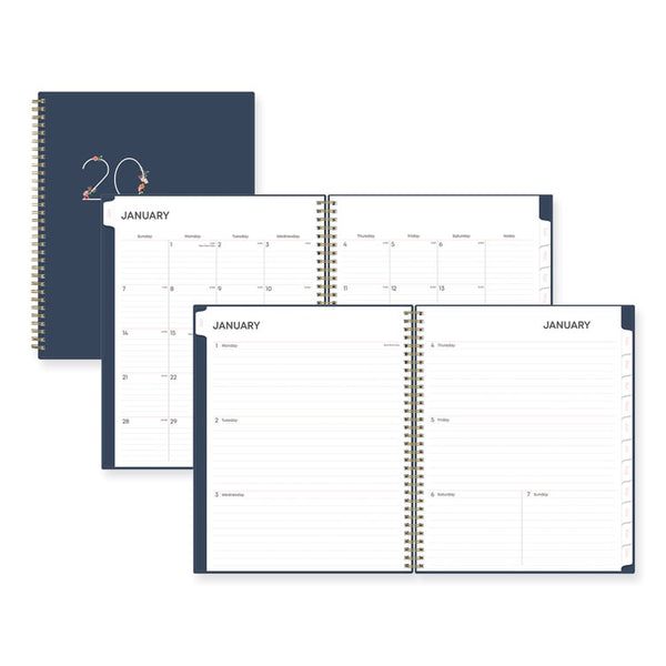 Ashlyn Weekly/Monthly Planner, Floral Artwork, 11 x 8.5, Navy/Multicolor Cover, 12-Month (Jan to Dec): 2025 (BLS143957)