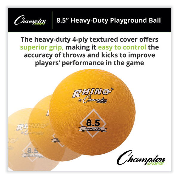 Champion Sports Heavy Duty Playground Ball, 8.5" Diameter, Yellow (CSIPG85HD)