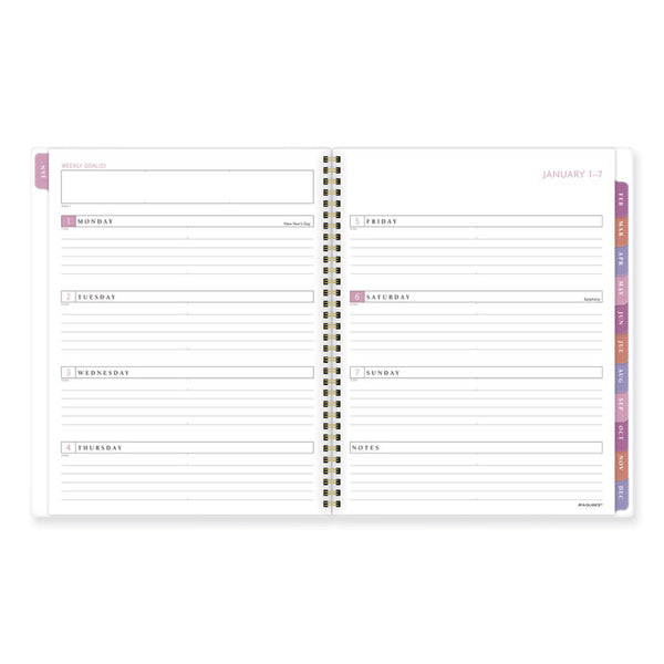 AT-A-GLANCE® Badge Floral Weekly/Monthly Planner, Floral Artwork, 11 x 9.2, White/Multicolor Cover, 13-Month (Jan to Jan): 2024 to 2025 (AAG1675F905)