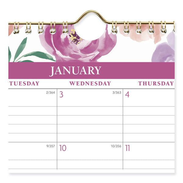 AT-A-GLANCE® Badge Floral Wall Calendar, Floral Artwork, 15 x 12, White/Multicolor Sheets, 12-Month (Jan to Dec): 2024 (AAG1675F707)
