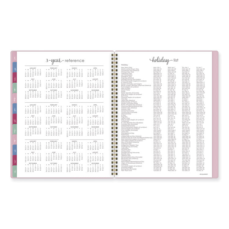 AT-A-GLANCE® Harmony Weekly/Monthly Poly Planner, 11 x 9.38, Pink Cover, 13-Month (Jan to Jan): 2024 to 2025 (AAG109990527)