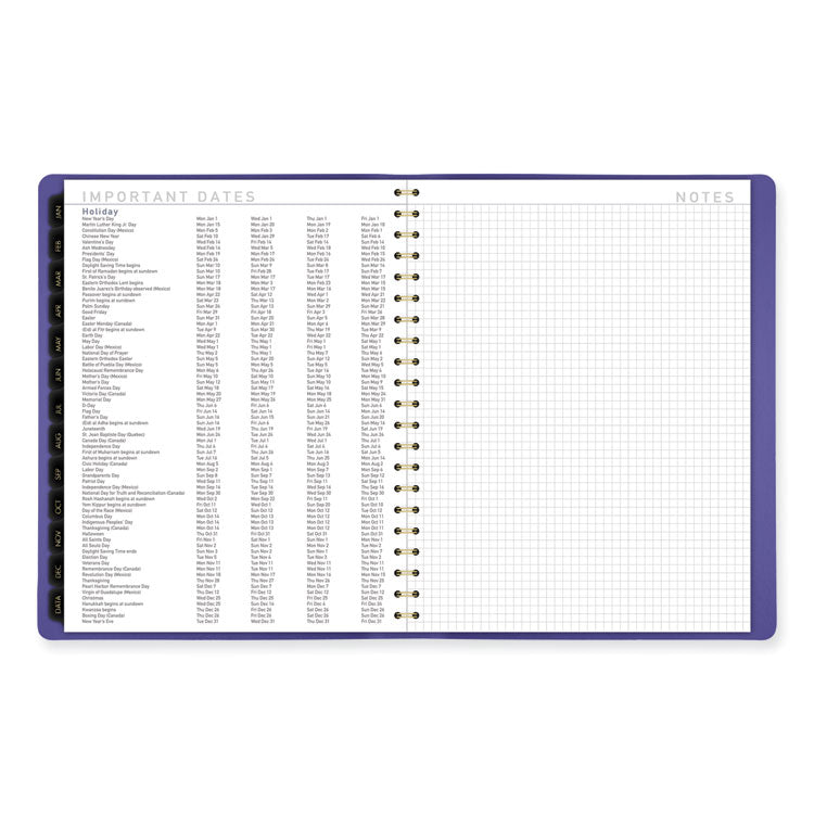 AT-A-GLANCE® Contemporary Weekly/Monthly Planner, 11.38 x 9, Purple Cover, 12-Month (Jan to Dec): 2025 (AAG70940X14)