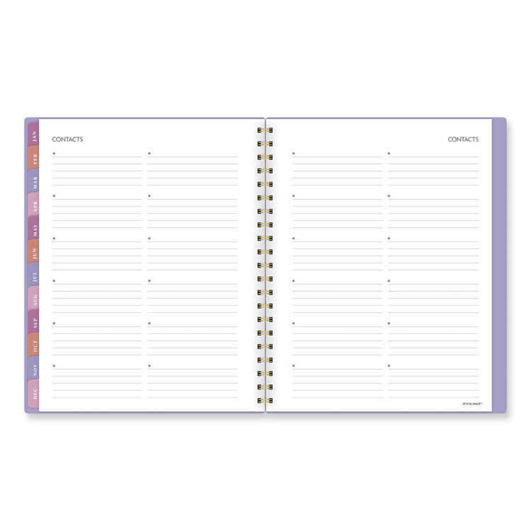 AT-A-GLANCE® Badge Geo Weekly/Monthly Planner, Geometric Artwork, 11 x 9.25, Purple/White/Gold Cover, 13-Month (Jan to Jan): 2024 to 2025 (AAG1675G905)