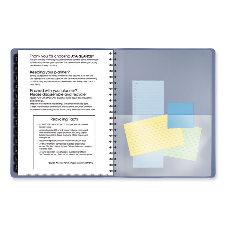 AT-A-GLANCE® Contemporary Weekly/Monthly Planner, 11.38 x 9, Slate Blue Cover, 12-Month (Jan to Dec): 2025 (AAG70940X20)