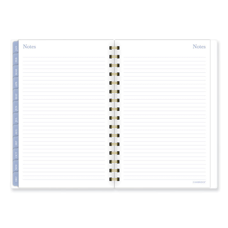AT-A-GLANCE® Elena Weekly/Monthly Planner, Palm Leaves Artwork, 8.5 x 6.38, Blue/White Cover, 12-Month (Jan to Dec): 2024 (AAG1680200)