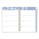AT-A-GLANCE® Elena Weekly/Monthly Planner, Palm Leaves Artwork, 8.5 x 6.38, Blue/White Cover, 12-Month (Jan to Dec): 2024 (AAG1680200)