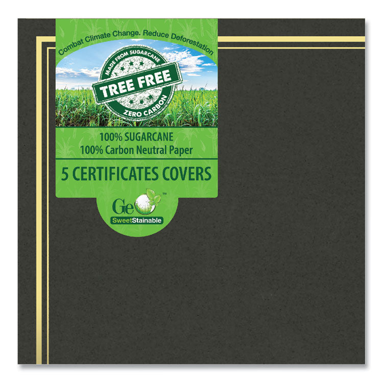 Geographics® Certificate/Document Cover, 9.75" x 12.5", Black With Gold Foil, 5/Pack (GEO49029) Each